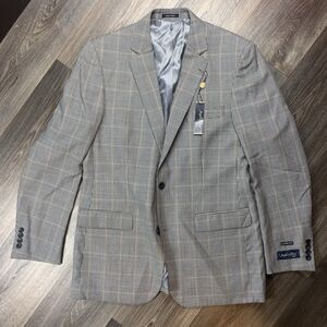 Joseph Feiss Gold Sport Coat Blazer Jacket Mens 42 L Two Button New